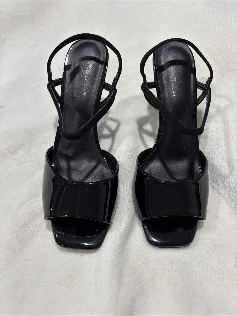 Black Patent High Heel Slingback Sandals - Call it Spring Fariah - Picture 2 of 10